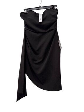 New Jewel Badgley Mischka Womens Size 12 Black Strapless Asymmetrical Hem Dress